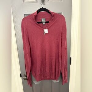 Jos. A. Bank | Men's Burgundy Quarter-Zip Traveler Sweater